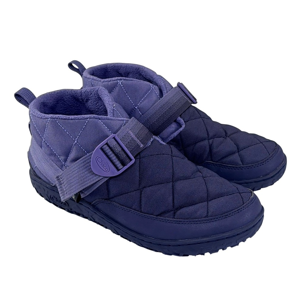 Chaco Ramble Puff Boots Womens 9 Purple Quilted Fleece Lined Outdoor Cozy Shoes